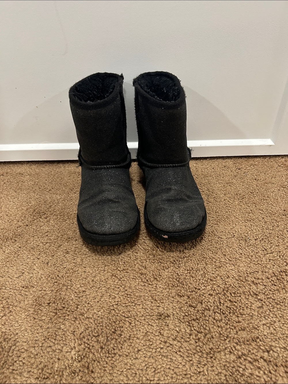 UGG Kids Black Sparkle Short Boots
